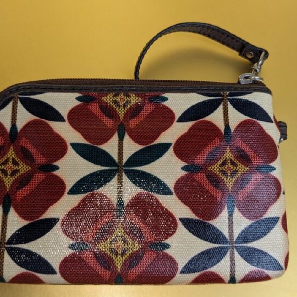 Fossil Key-Per Red Poppy Wristlet Wallet Floral B… - image 2